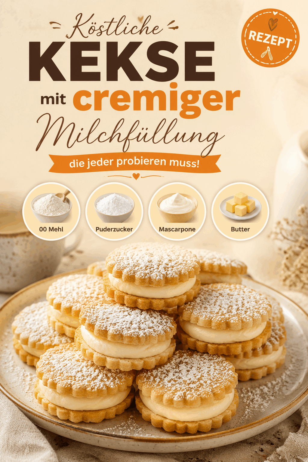Köstliche Kekse mit cremiger Milchfüllung, die jeder probieren muss!