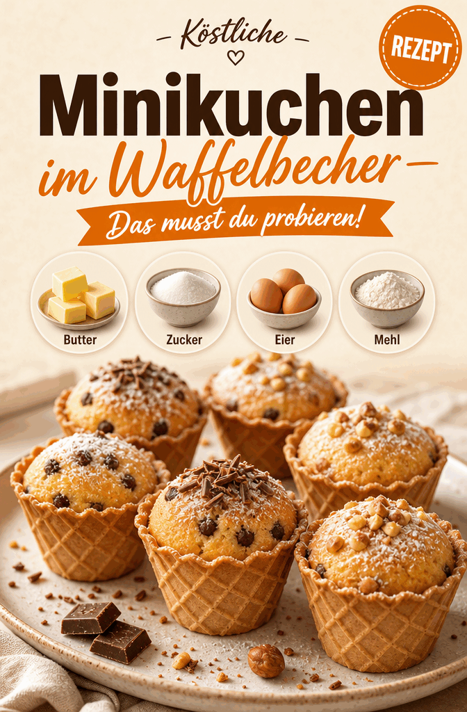 Köstliche Minikuchen im Waffelbecher – Das musst du probieren!