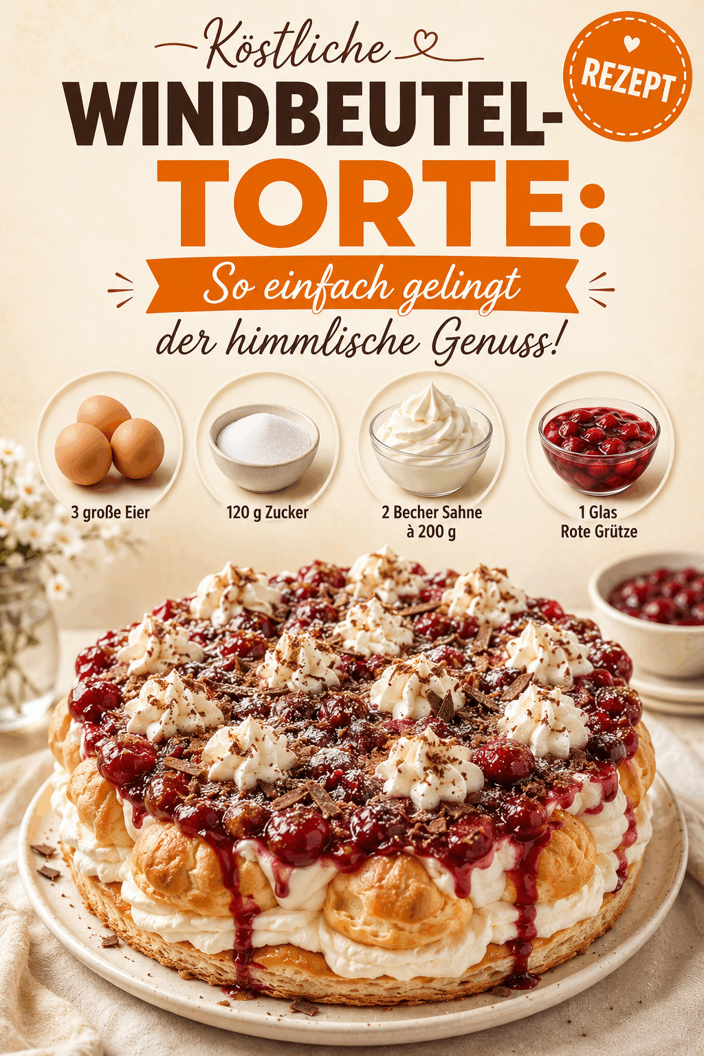 Köstliche Windbeutel-Torte: So einfach gelingt der himmlische Genuss!