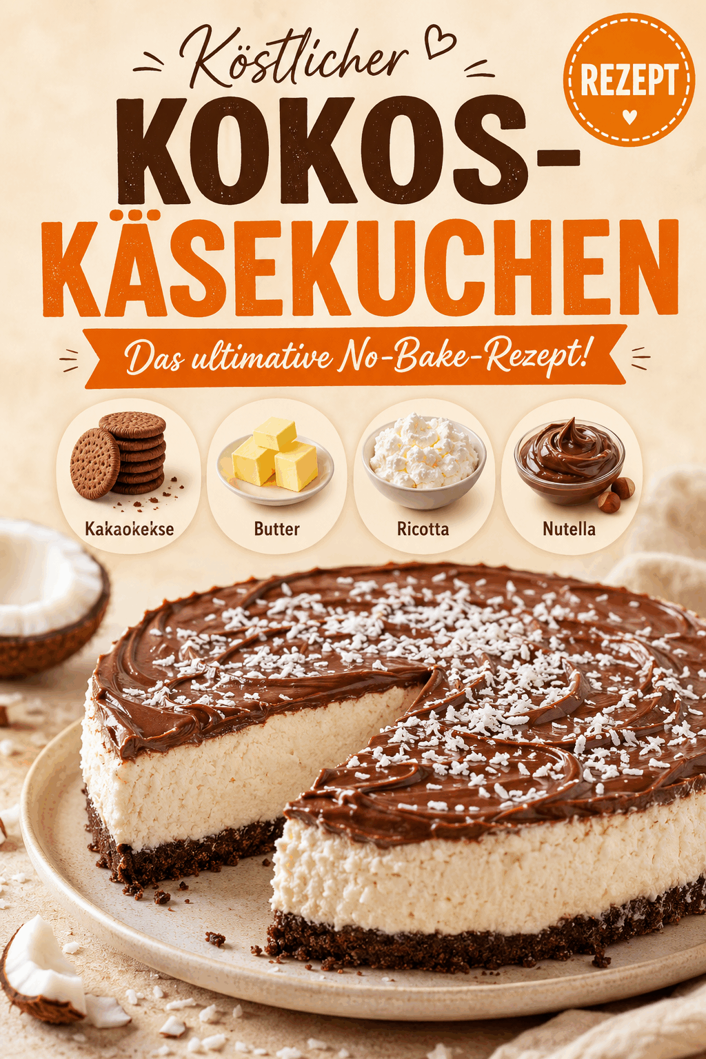 Köstlicher Kokos-Käsekuchen: Das ultimative No-Bake-Rezept!