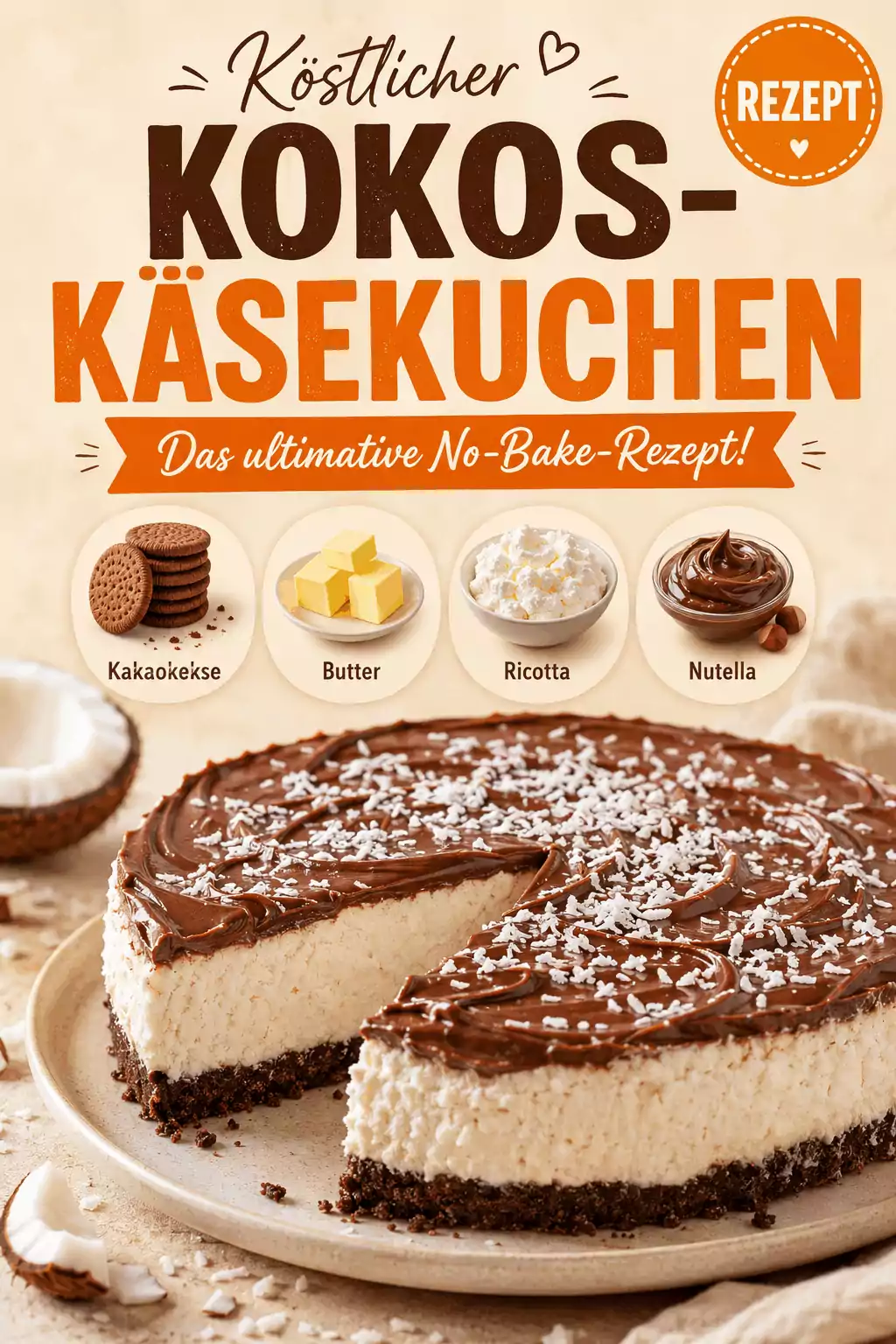 Köstlicher Kokos-Käsekuchen: Das ultimative No-Bake-Rezept!