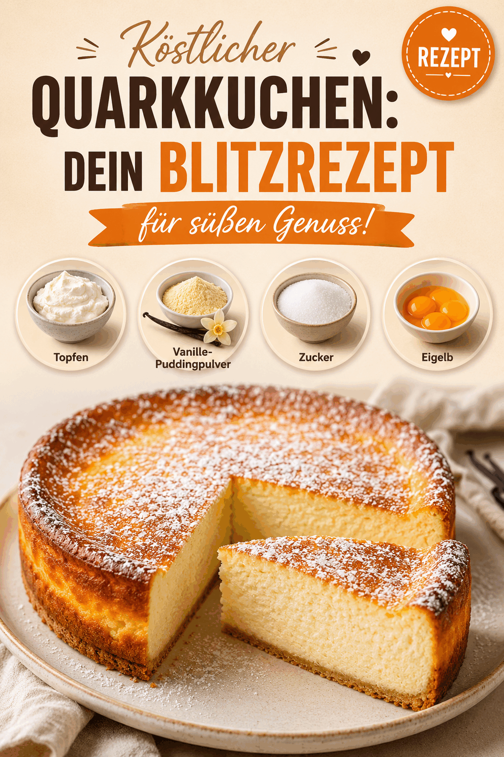 Köstlicher Quarkkuchen: Dein Blitzrezept für süßen Genuss!