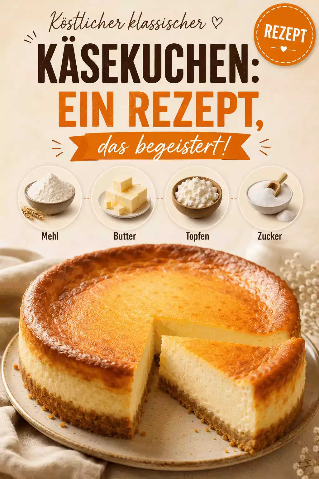 Köstlicher klassischer Käsekuchen: Ein Rezept, das begeistert!