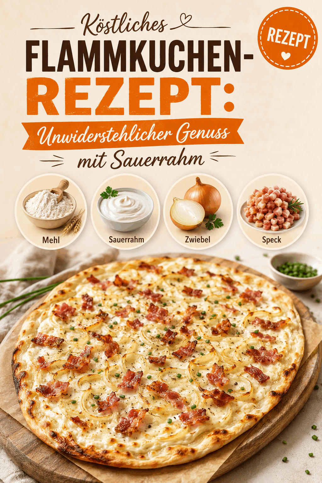 Köstliches Flammkuchen-Rezept: Unwiderstehlicher Genuss mit Sauerrahm