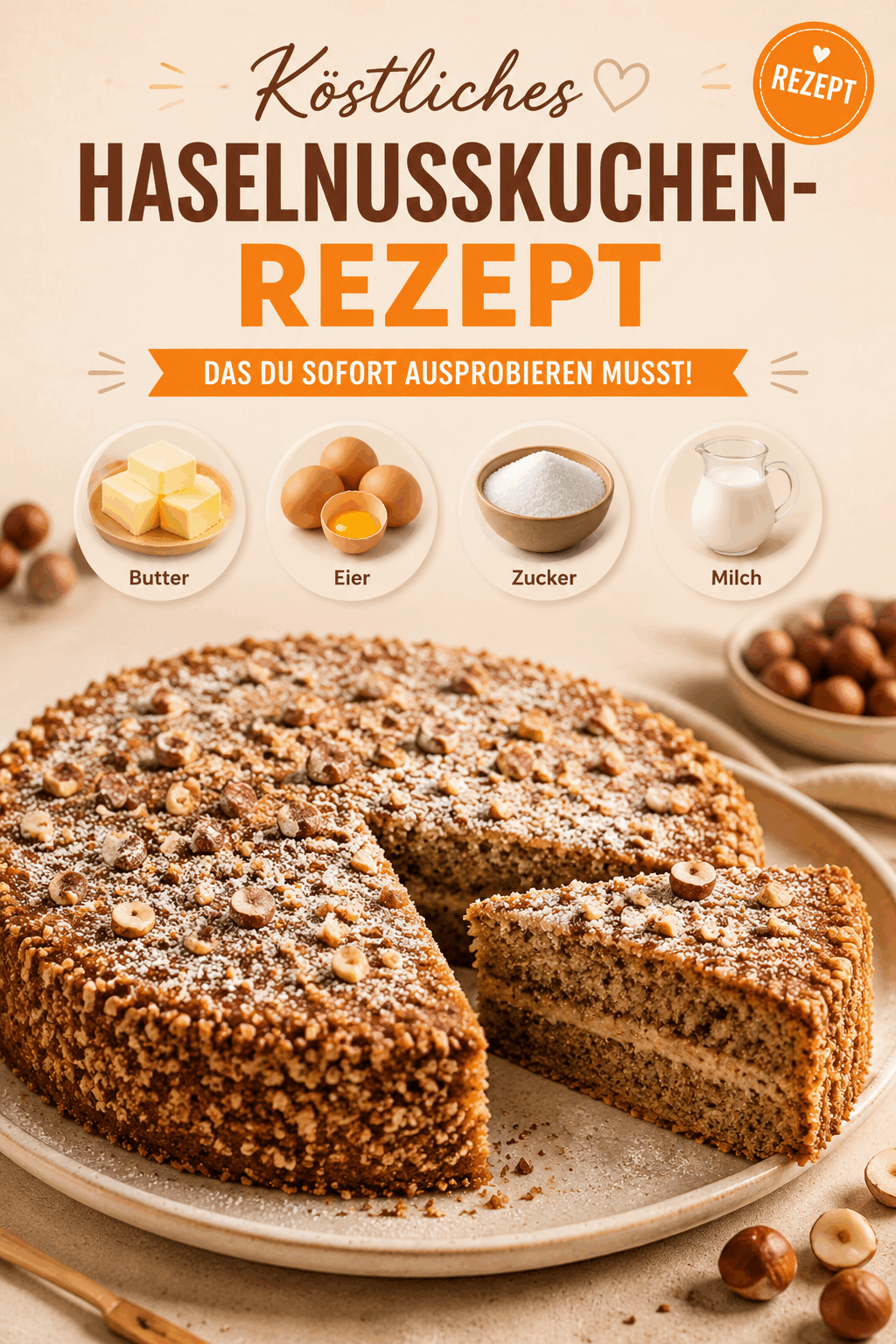 Köstliches Haselnusskuchen-Rezept, das du sofort ausprobieren musst!