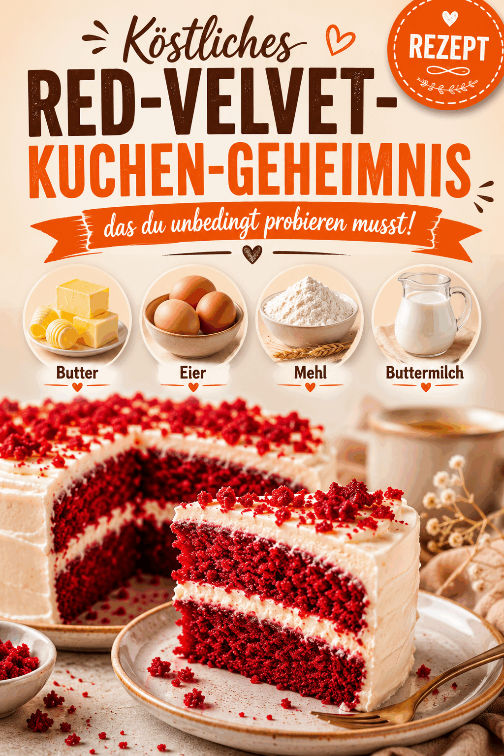 Köstliches Red-Velvet-Kuchen-Geheimnis, das du unbedingt probieren musst!