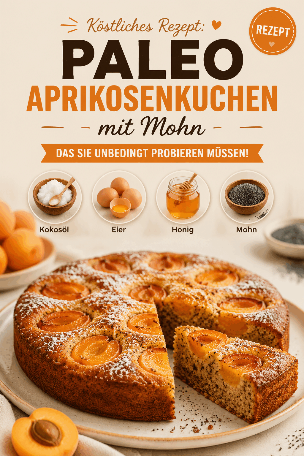Köstliches Rezept: Paleo Aprikosenkuchen mit Mohn, das Sie unbedingt probieren müssen!