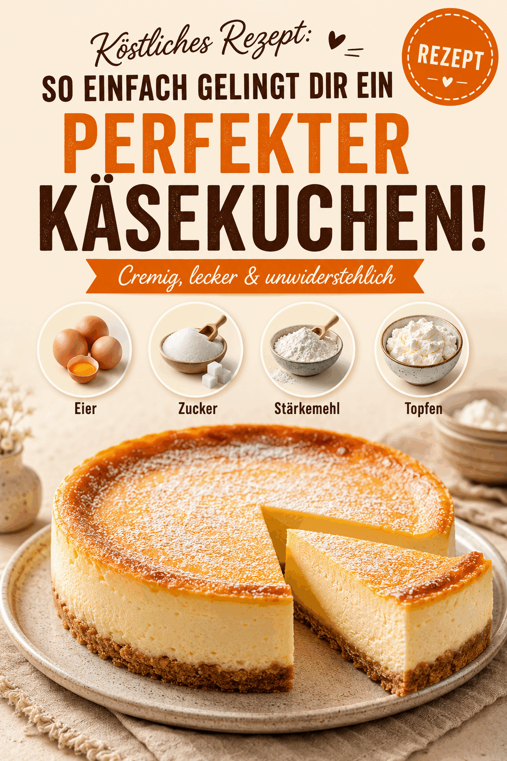 Köstliches Rezept: So einfach gelingt dir ein perfekter Käsekuchen!
