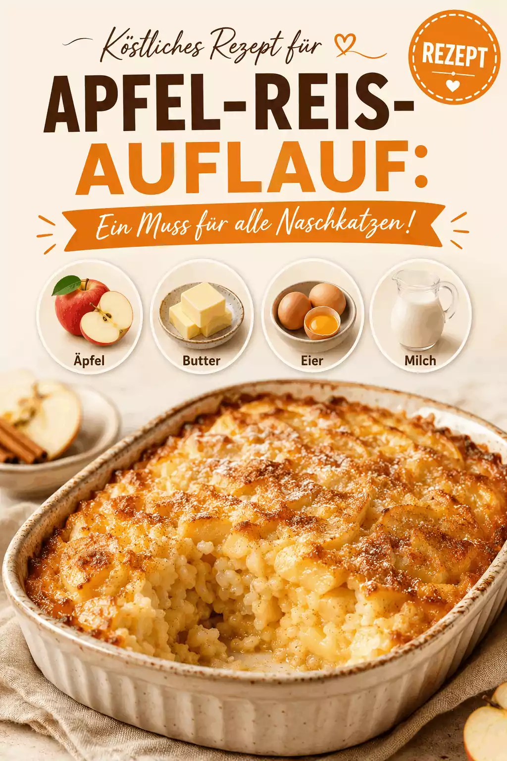 Köstliches Rezept für Apfel-Reis-Auflauf: Ein Muss für alle Naschkatzen!