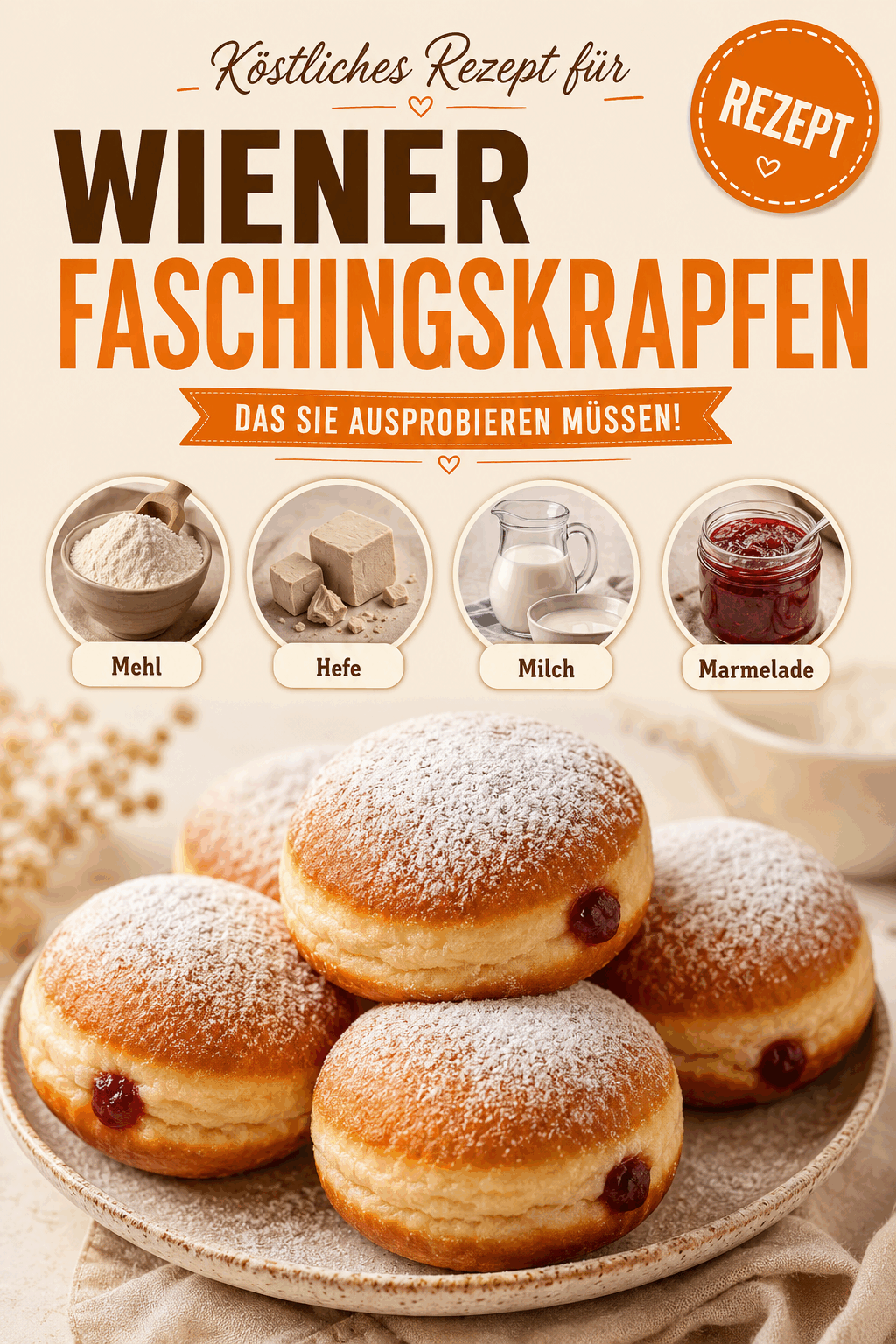 Köstliches Rezept für Wiener Faschingskrapfen, das Sie ausprobieren müssen!