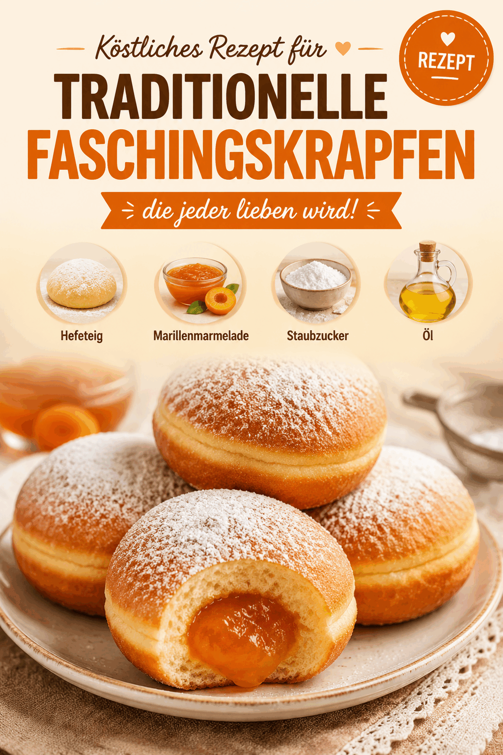 Köstliches Rezept für traditionelle Faschingskrapfen, die jeder lieben wird!