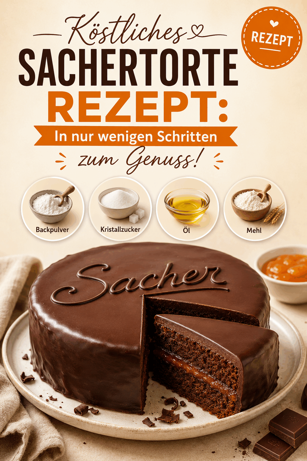 Köstliches Sachertorte Rezept: In nur wenigen Schritten zum Genuss!