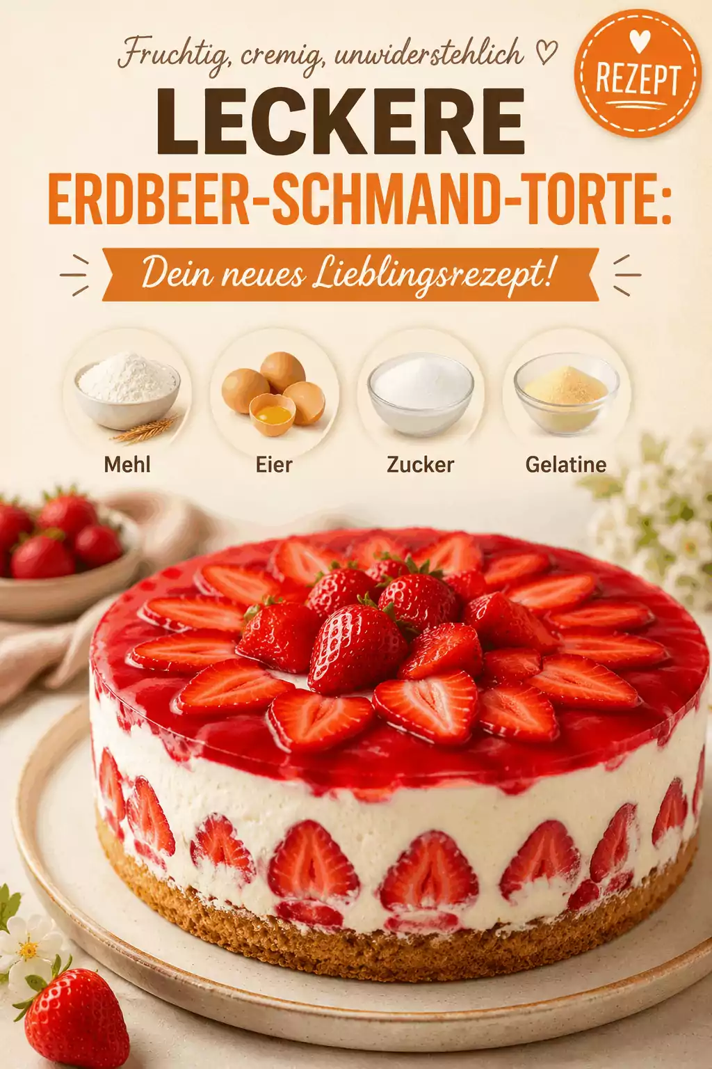 Leckere Erdbeer-Schmand-Torte: Dein neues Lieblingsrezept!