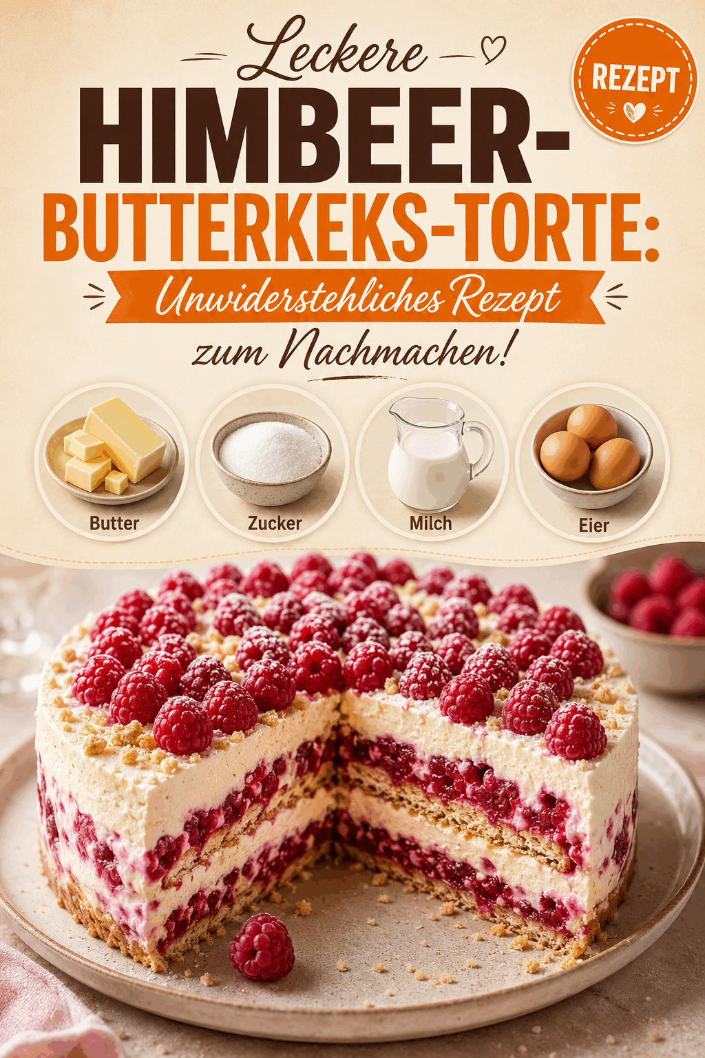 Leckere Himbeer-Butterkeks-Torte: Unwiderstehliches Rezept zum Nachmachen!