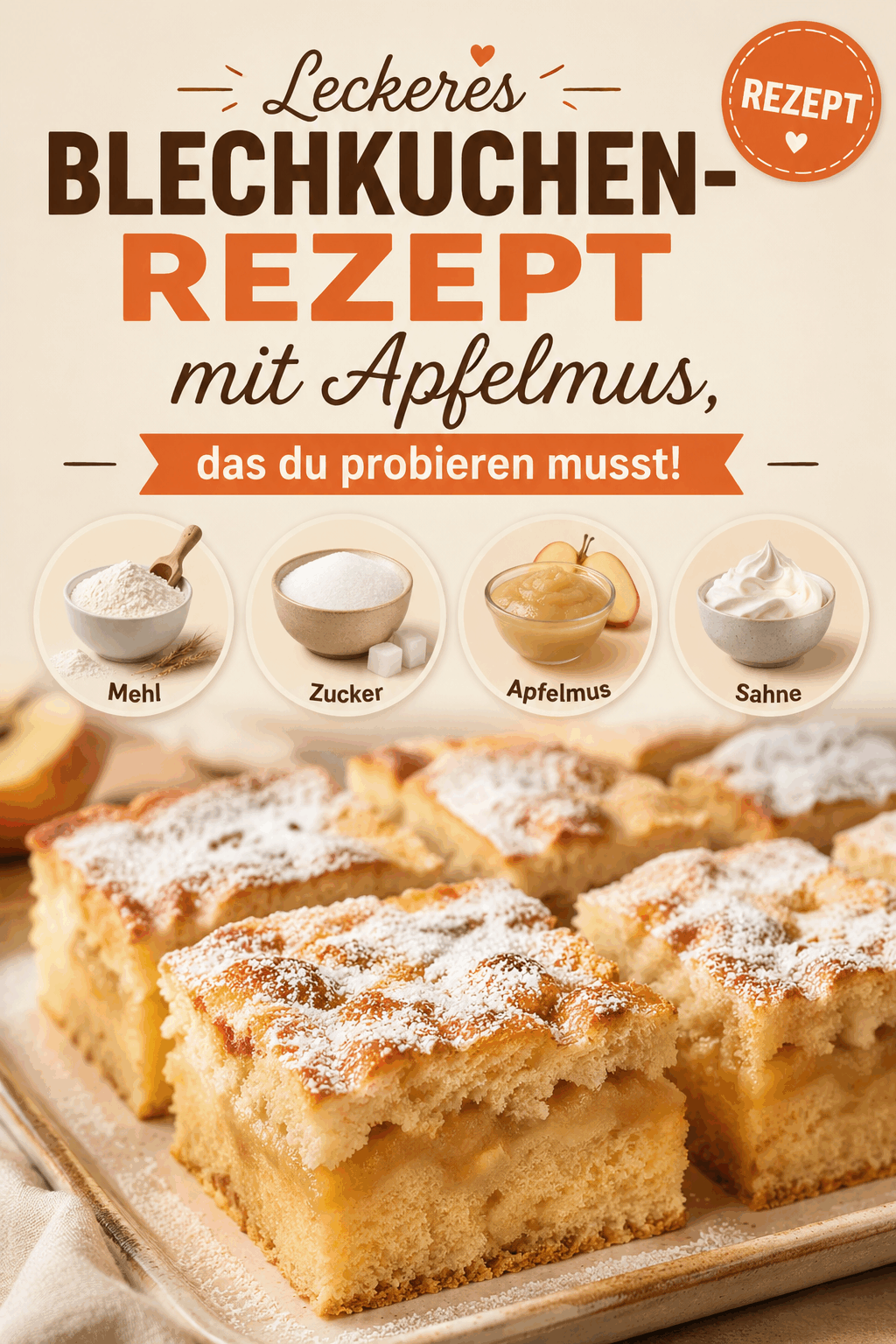Leckeres Blechkuchen-Rezept mit Apfelmus, das du probieren musst!