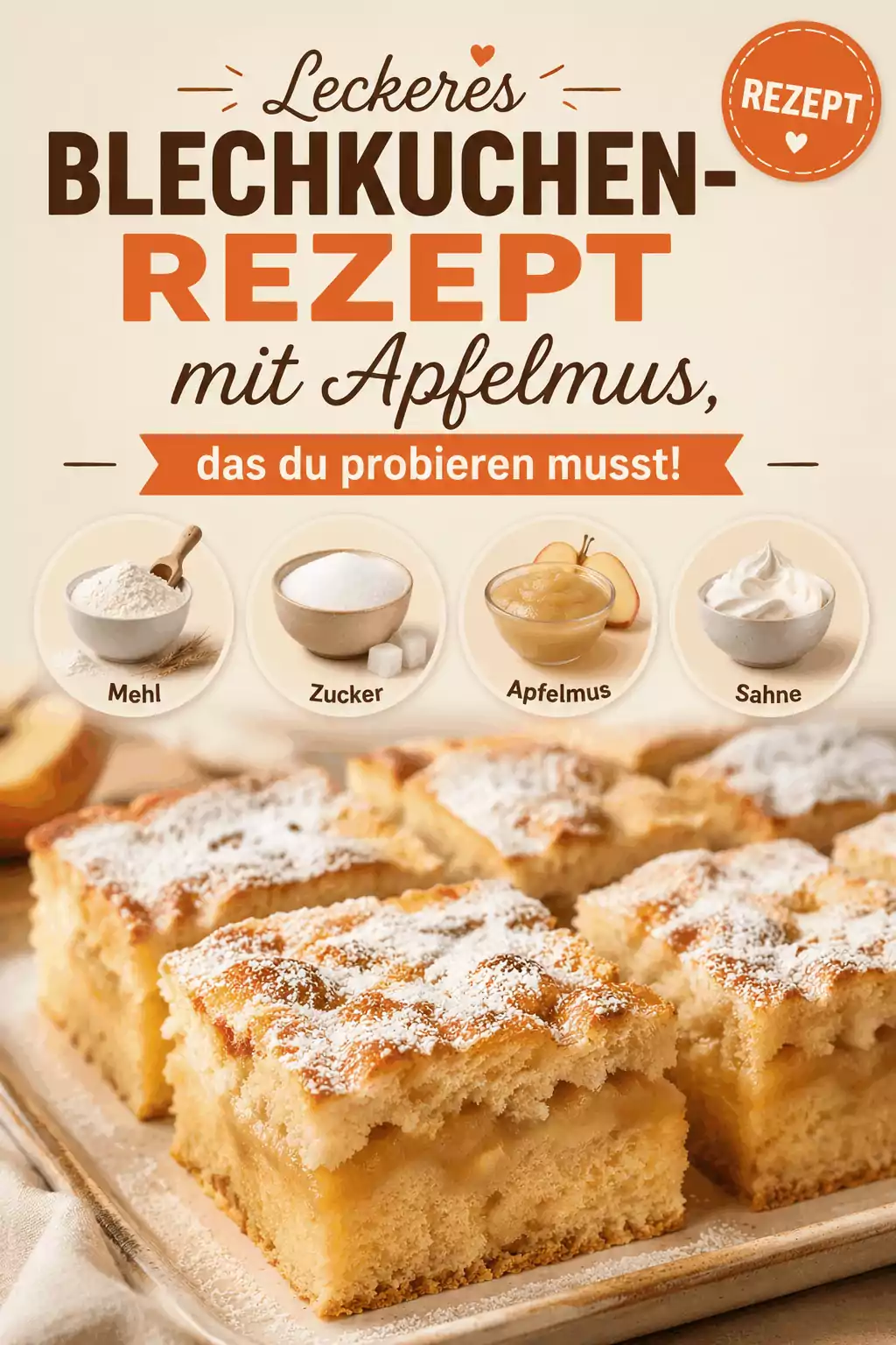 Leckeres Blechkuchen-Rezept mit Apfelmus, das du probieren musst!