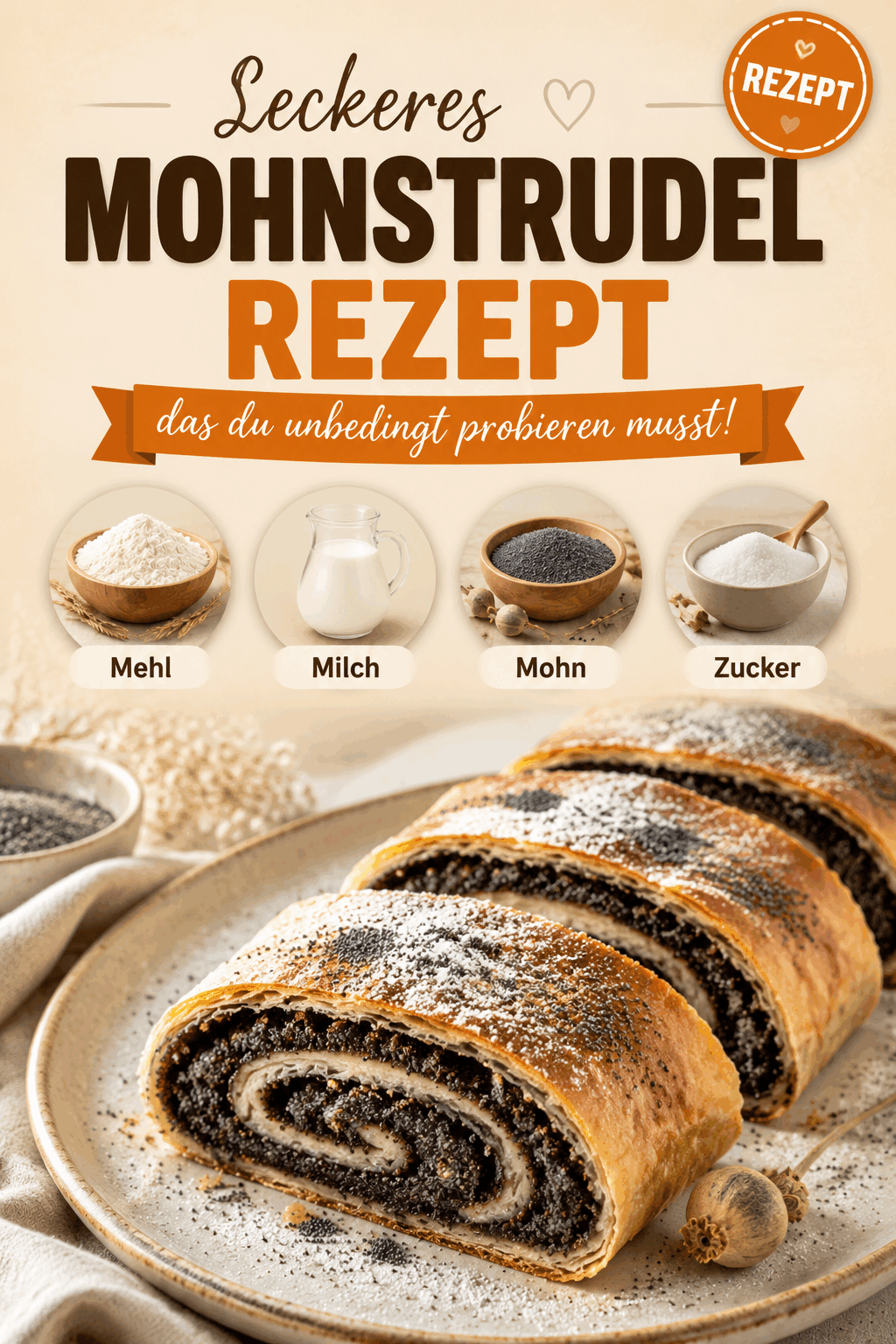 Leckeres Mohnstrudel Rezept, das du unbedingt probieren musst!