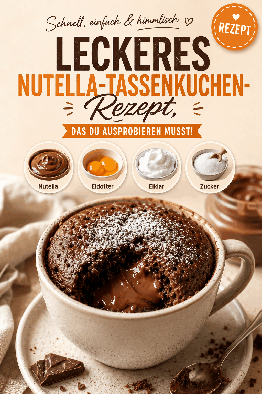 Leckeres Nutella-Tassenkuchen-Rezept, das du ausprobieren musst!