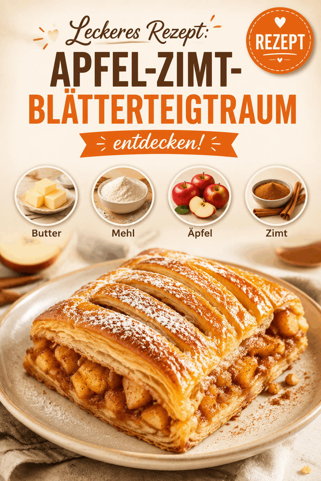 Leckeres Rezept: Apfel-Zimt-Blätterteigtraum entdecken!