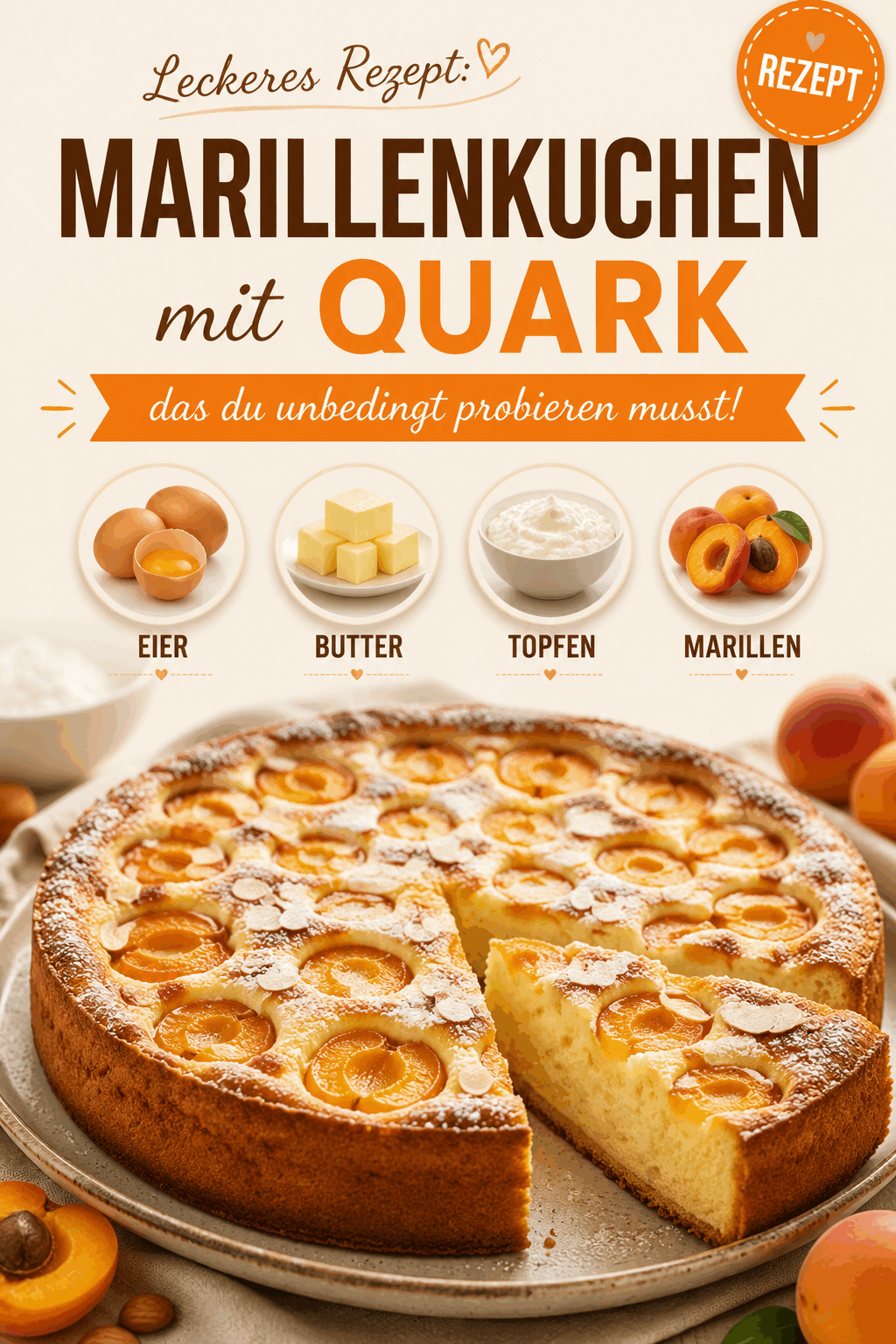 Leckeres Rezept: Marillenkuchen mit Quark, das du unbedingt probieren musst!