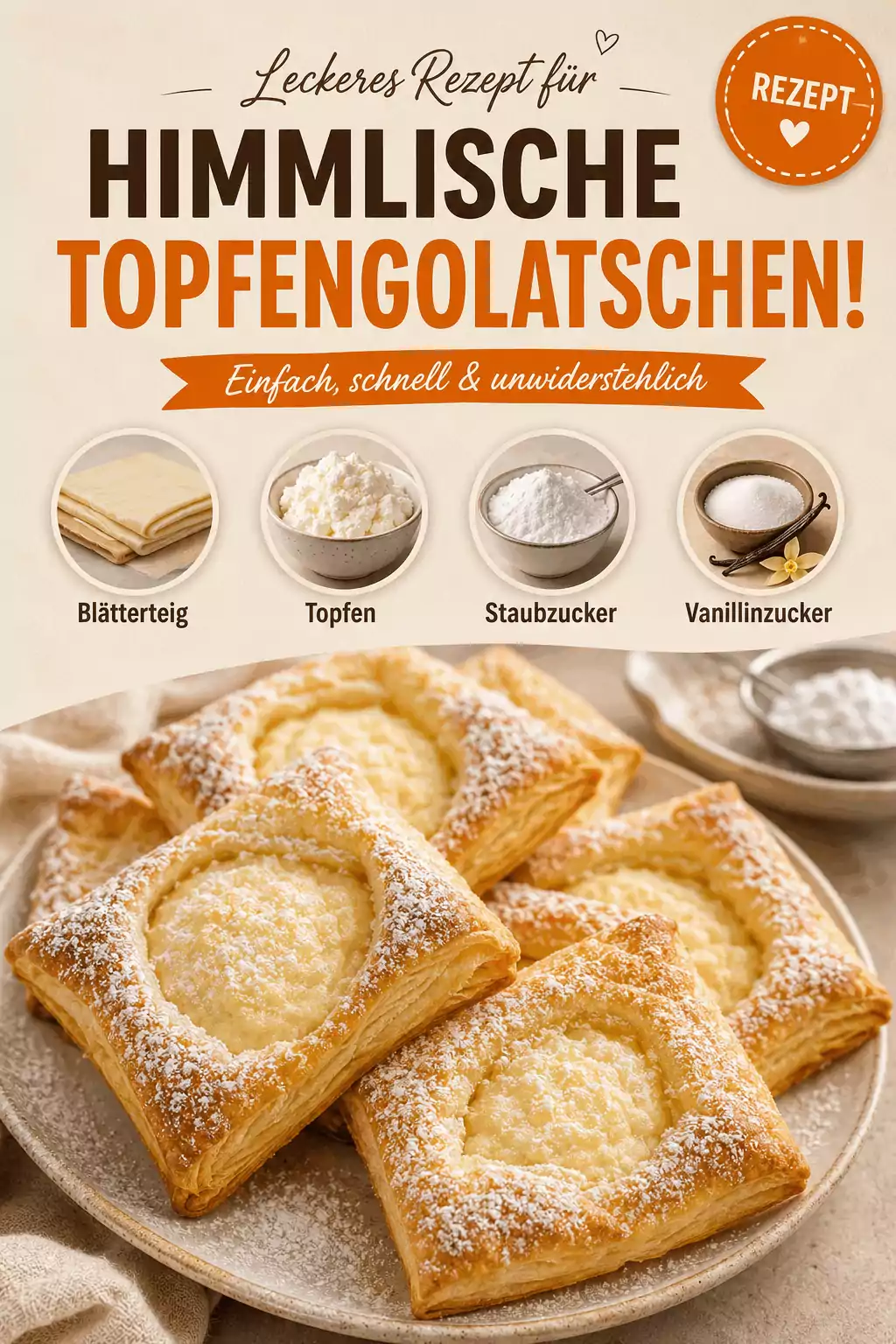 Leckeres Rezept für himmlische Topfengolatschen!