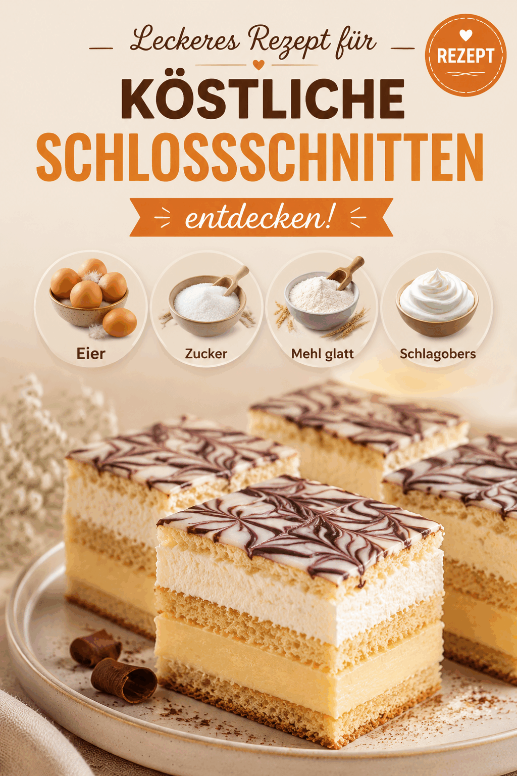 Leckeres Rezept für köstliche Schlossschnitten entdecken!