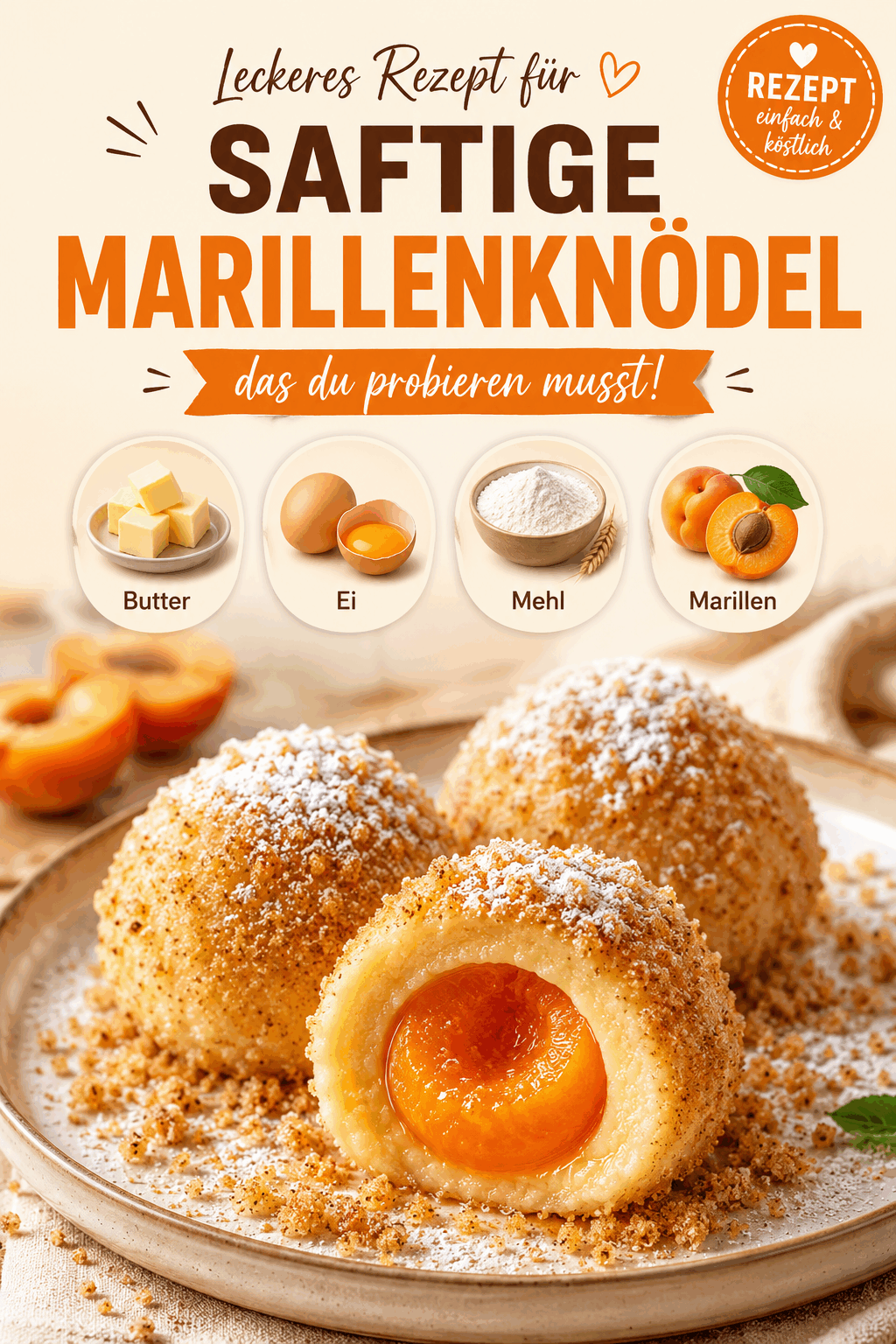 Leckeres Rezept für saftige Marillenknödel, das du probieren musst!
