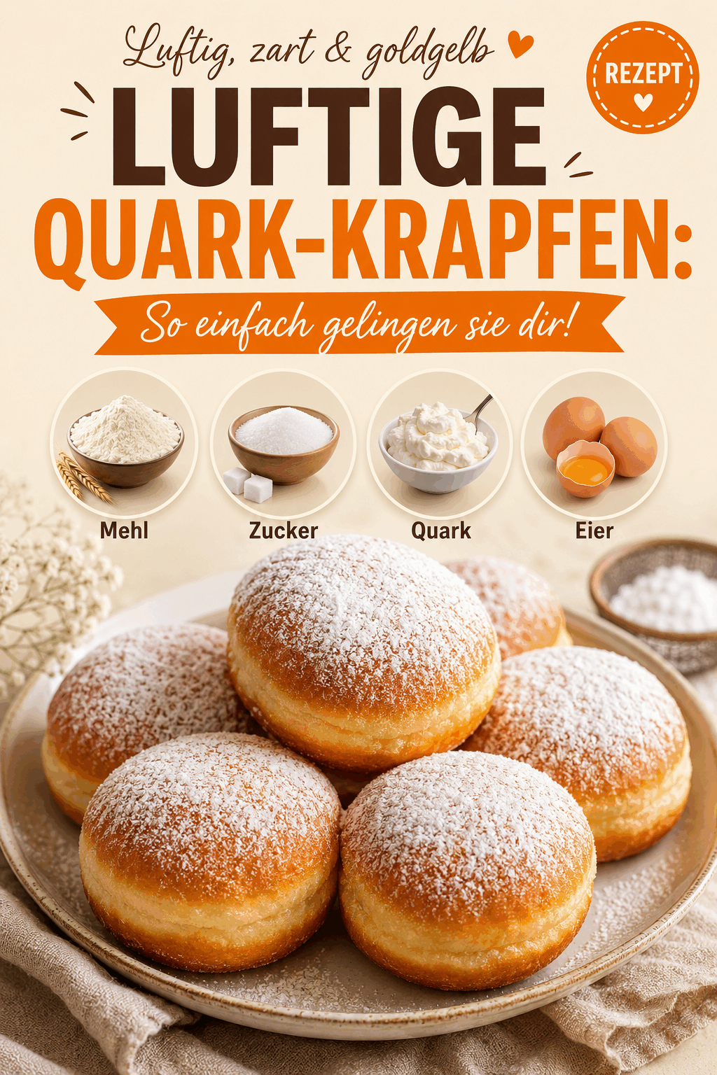 Luftige Quark-Krapfen: So einfach gelingen sie dir!