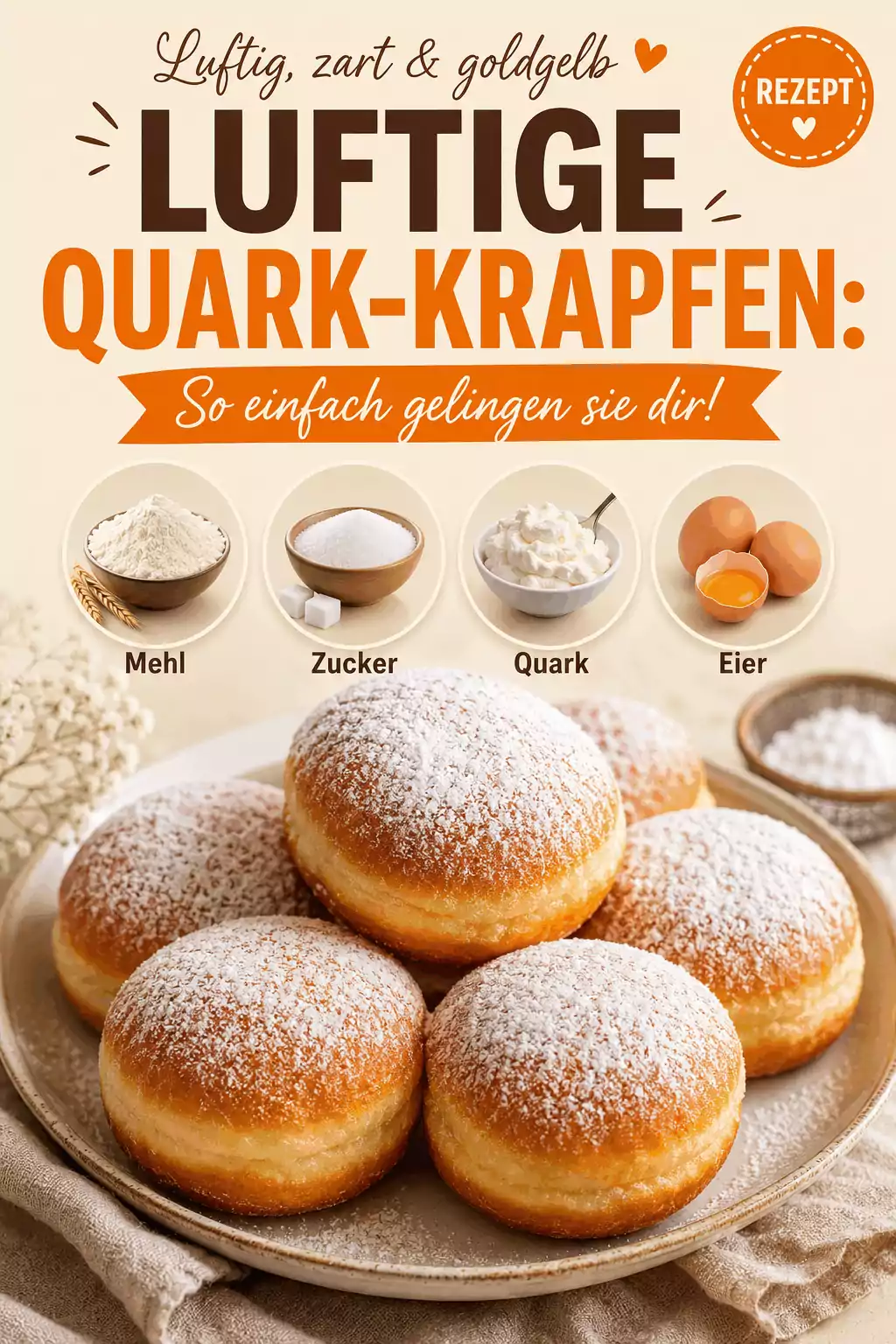 Luftige Quark-Krapfen: So einfach gelingen sie dir!