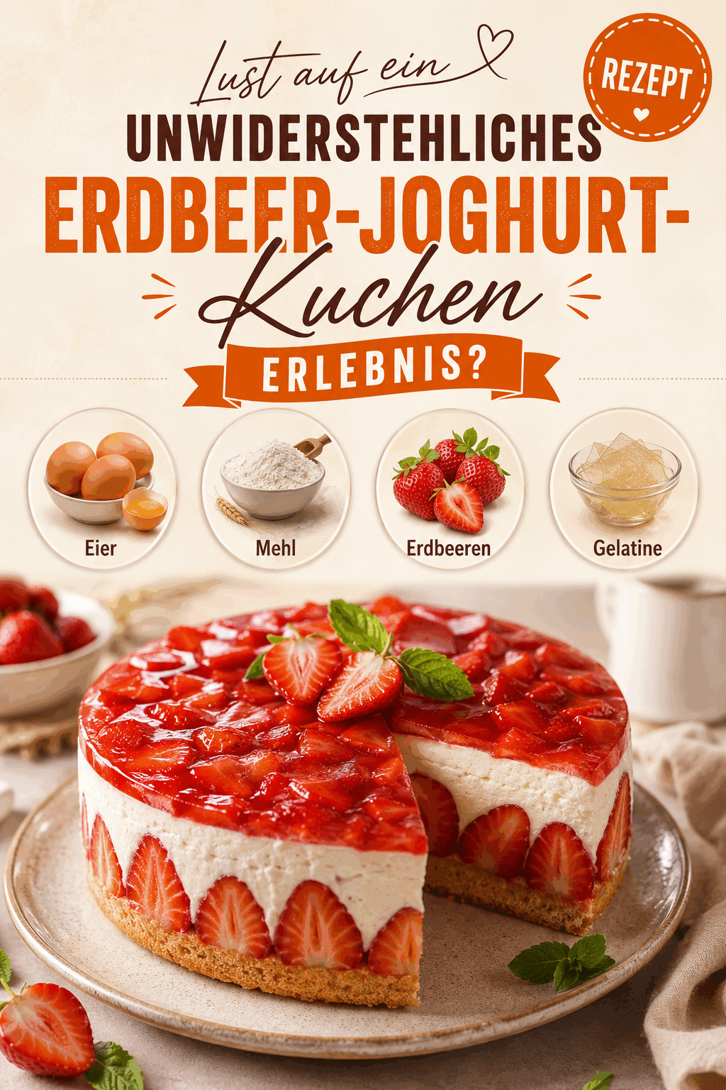 Lust auf ein unwiderstehliches Erdbeer-Joghurt-Kuchen Erlebnis?