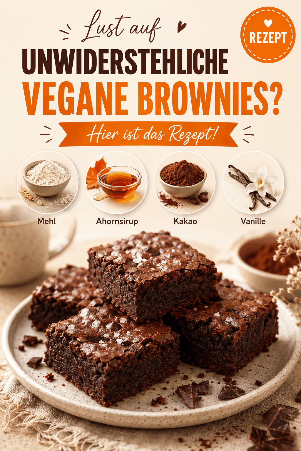 Lust auf unwiderstehliche vegane Brownies? Hier ist das Rezept!