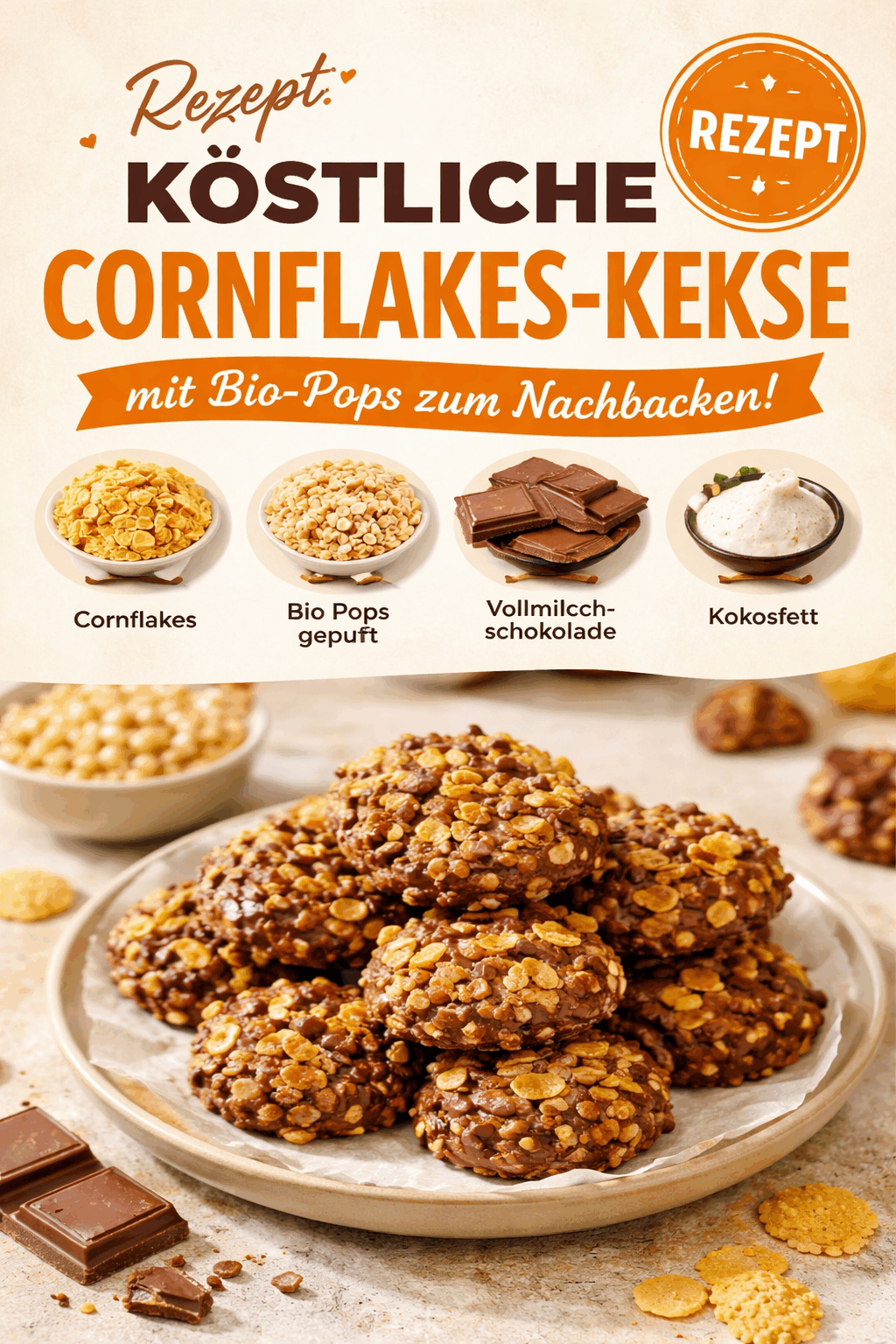 Rezept: Köstliche Cornflakes-Kekse mit Bio-Pops zum Nachbacken!