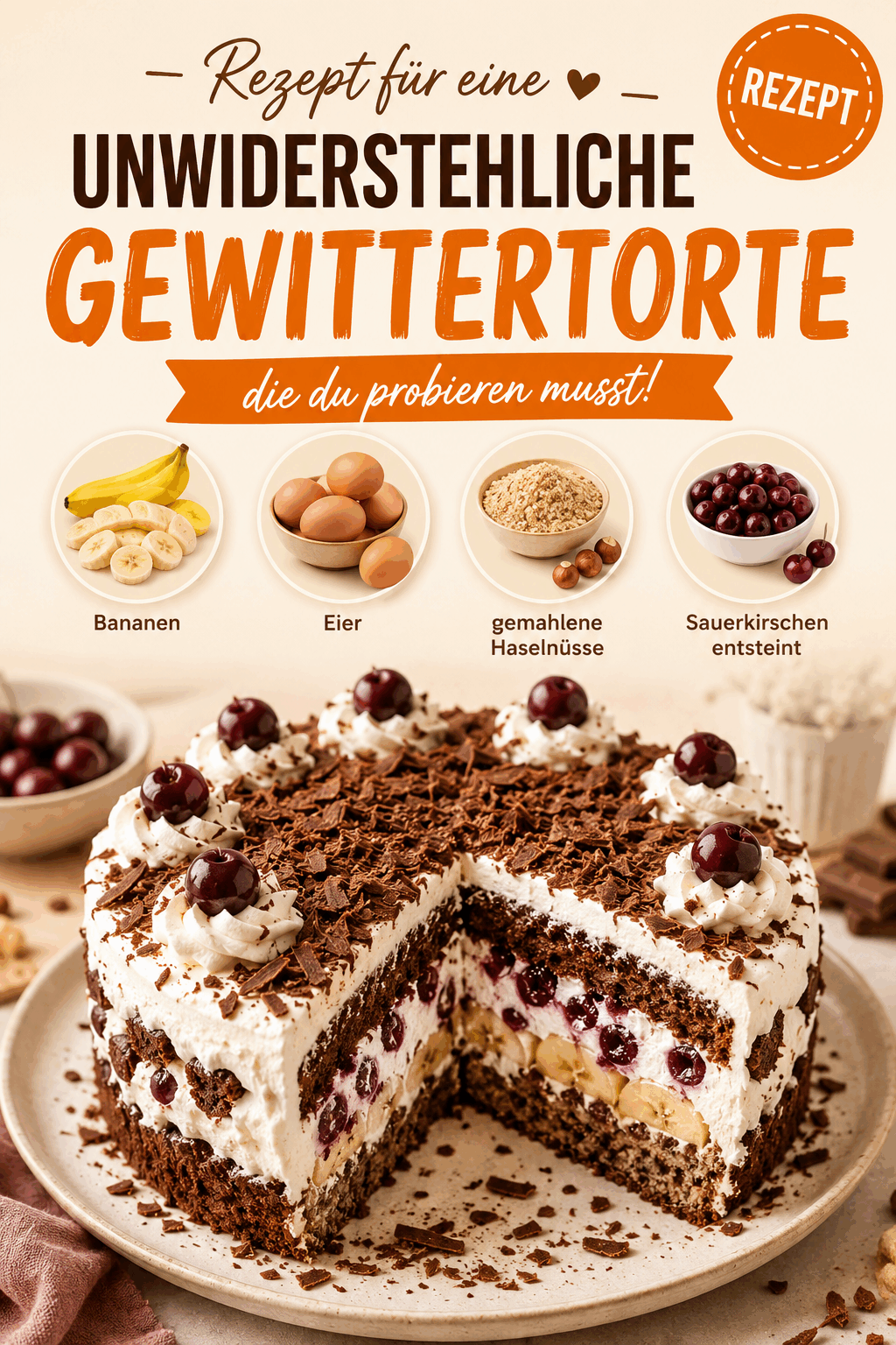 Rezept für eine unwiderstehliche Gewittertorte, die du probieren musst!
