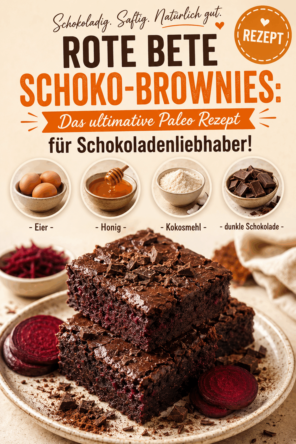 Rote Bete Schoko-Brownies: Das ultimative Paleo Rezept für Schokoladenliebhaber!