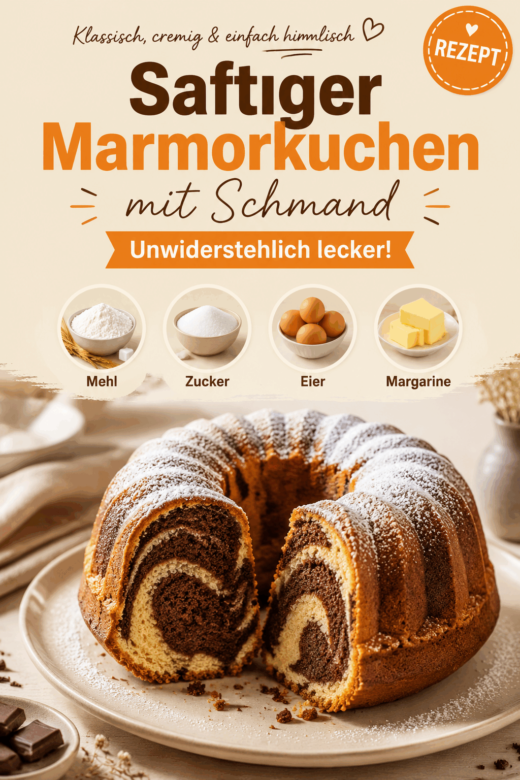 Saftiger Marmorkuchen mit Schmand – Unwiderstehlich lecker!