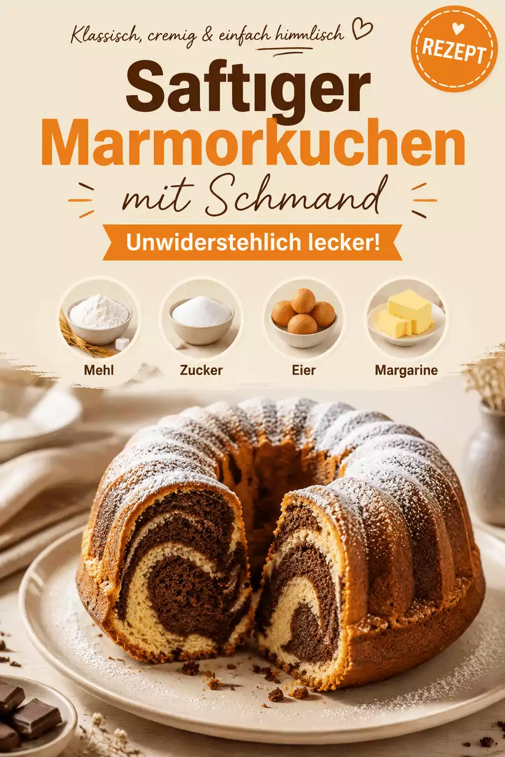 Saftiger Marmorkuchen mit Schmand – Unwiderstehlich lecker!