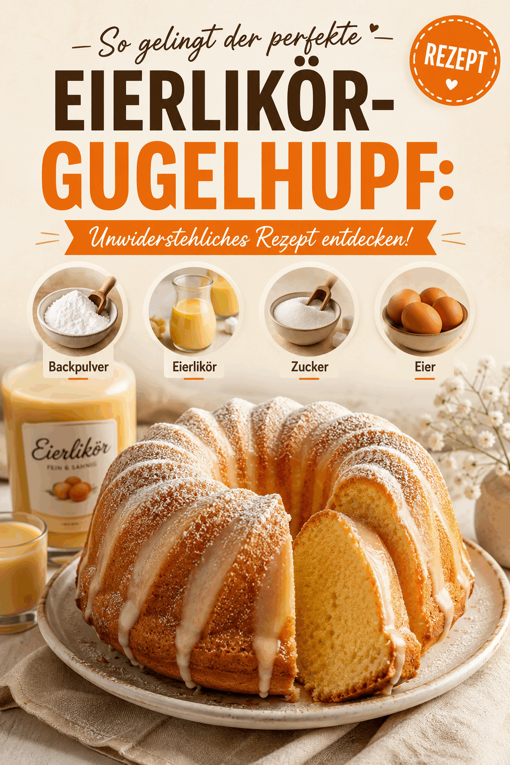 So gelingt der perfekte Eierlikör-Gugelhupf: Unwiderstehliches Rezept entdecken!