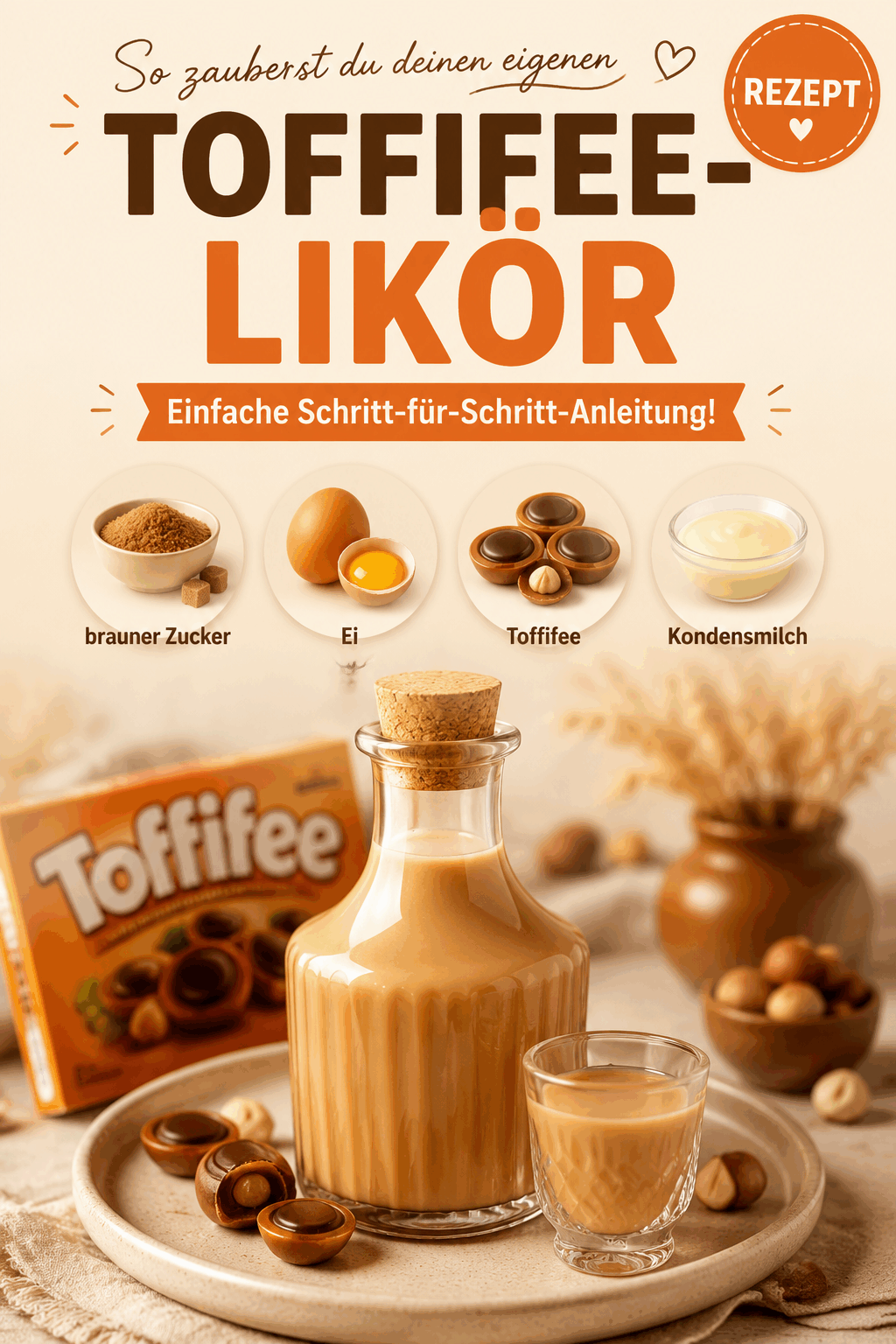 So zauberst du deinen eigenen Toffifee-Likör – Einfache Schritt-für-Schritt-Anleitung!