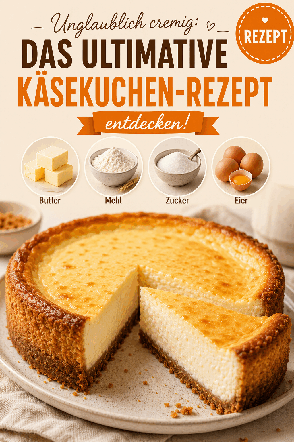 Unglaublich cremig: Das ultimative Käsekuchen-Rezept entdecken!