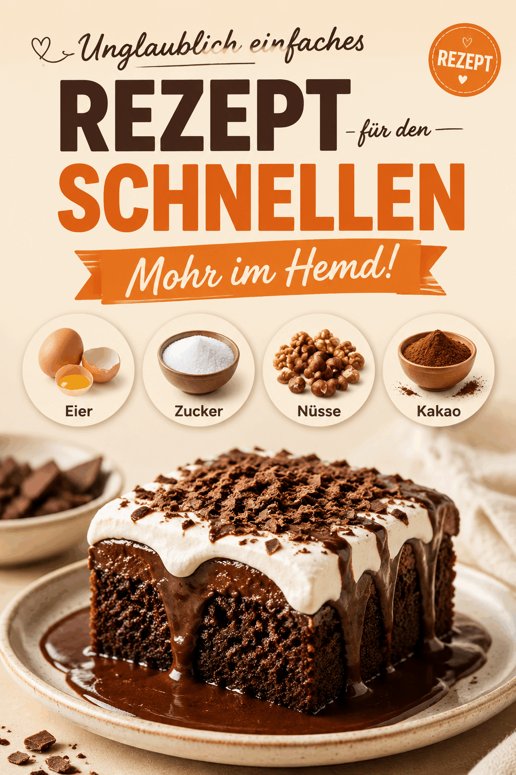 Unglaublich einfaches Rezept für den schnellen Mohr im Hemd!
