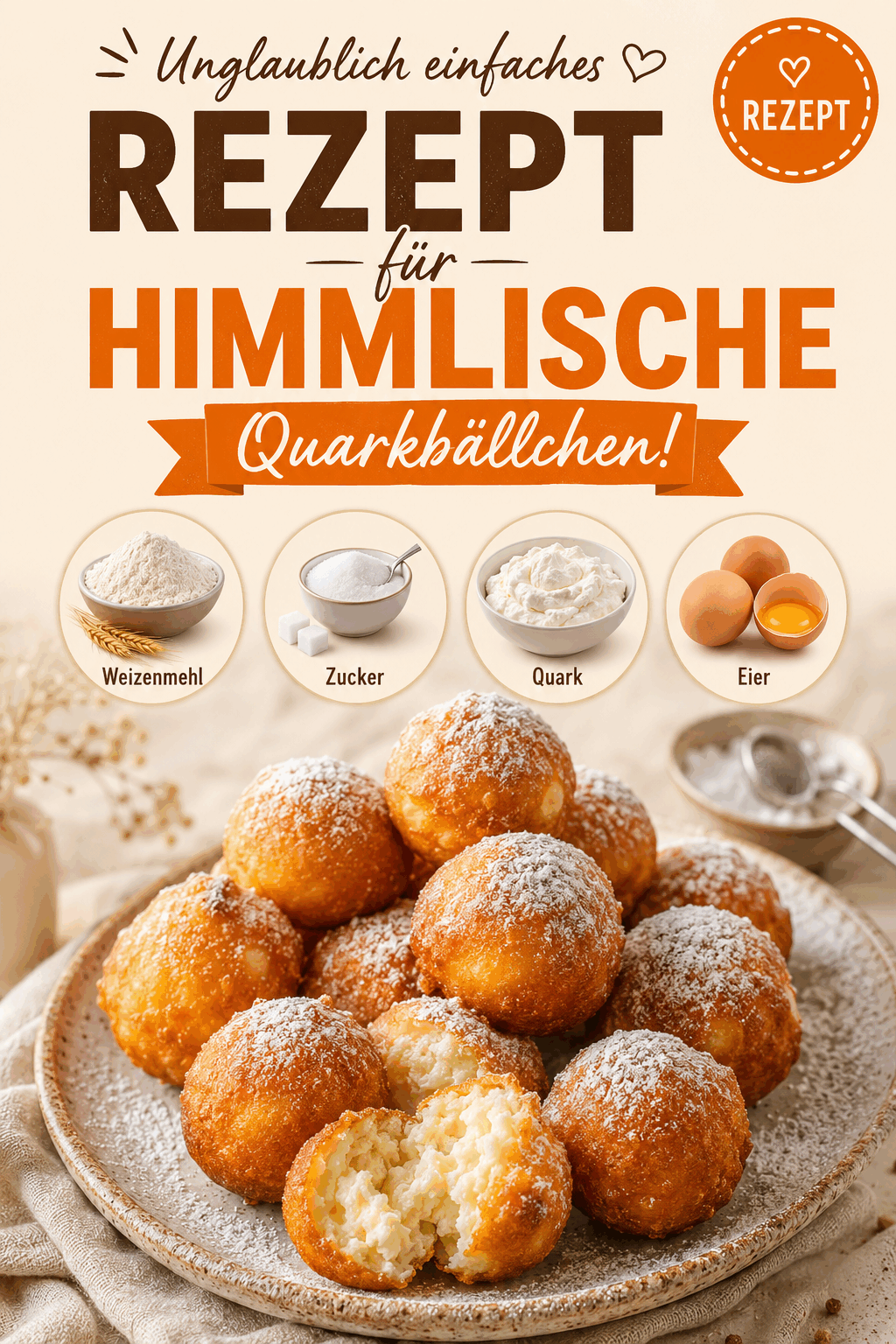 Unglaublich einfaches Rezept für himmlische Quarkbällchen!