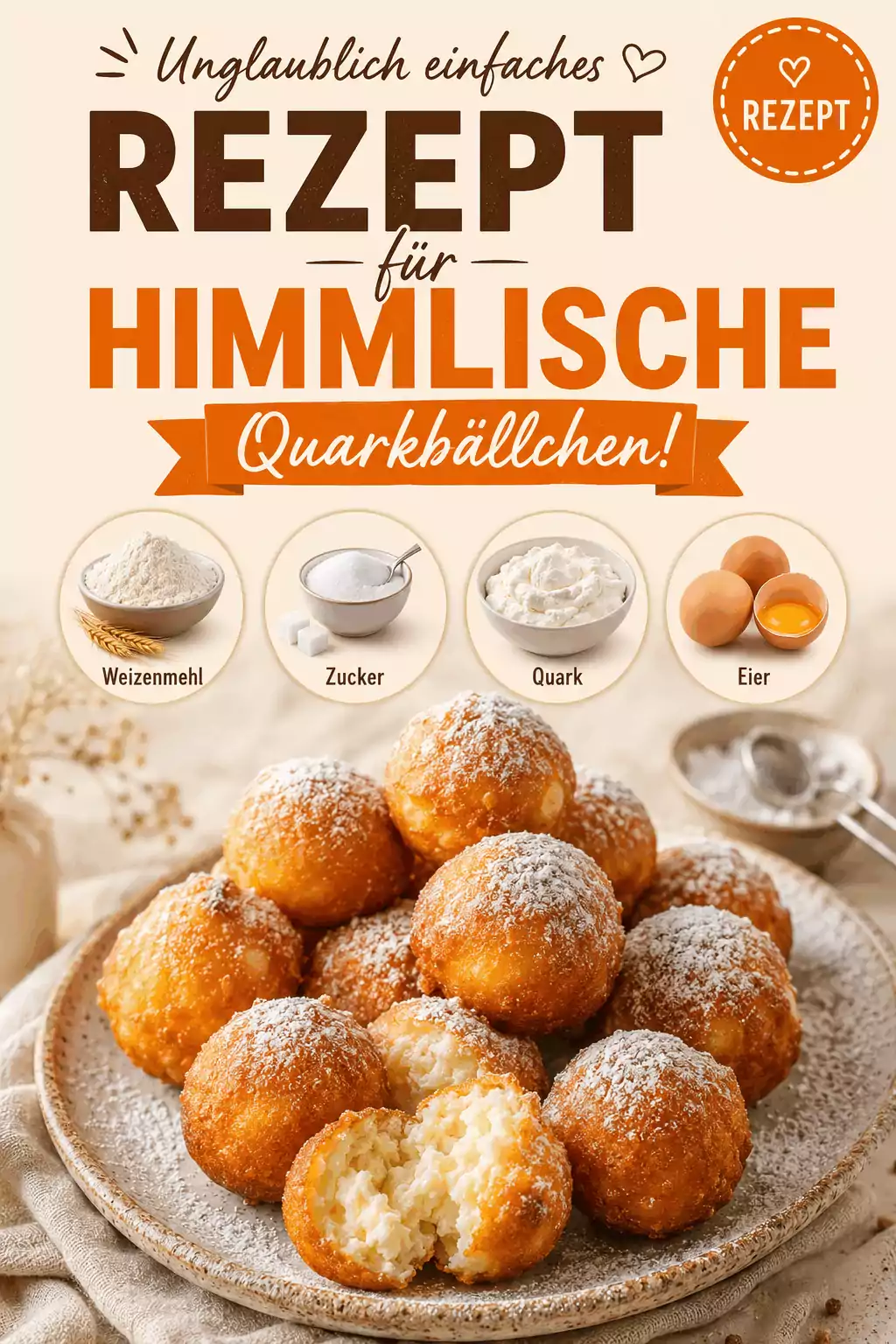 Unglaublich einfaches Rezept für himmlische Quarkbällchen!