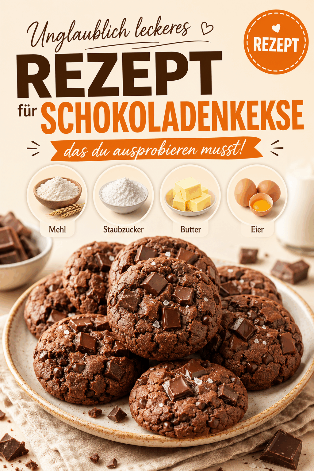 Unglaublich leckeres Rezept für Schokoladenkekse, das du ausprobieren musst!