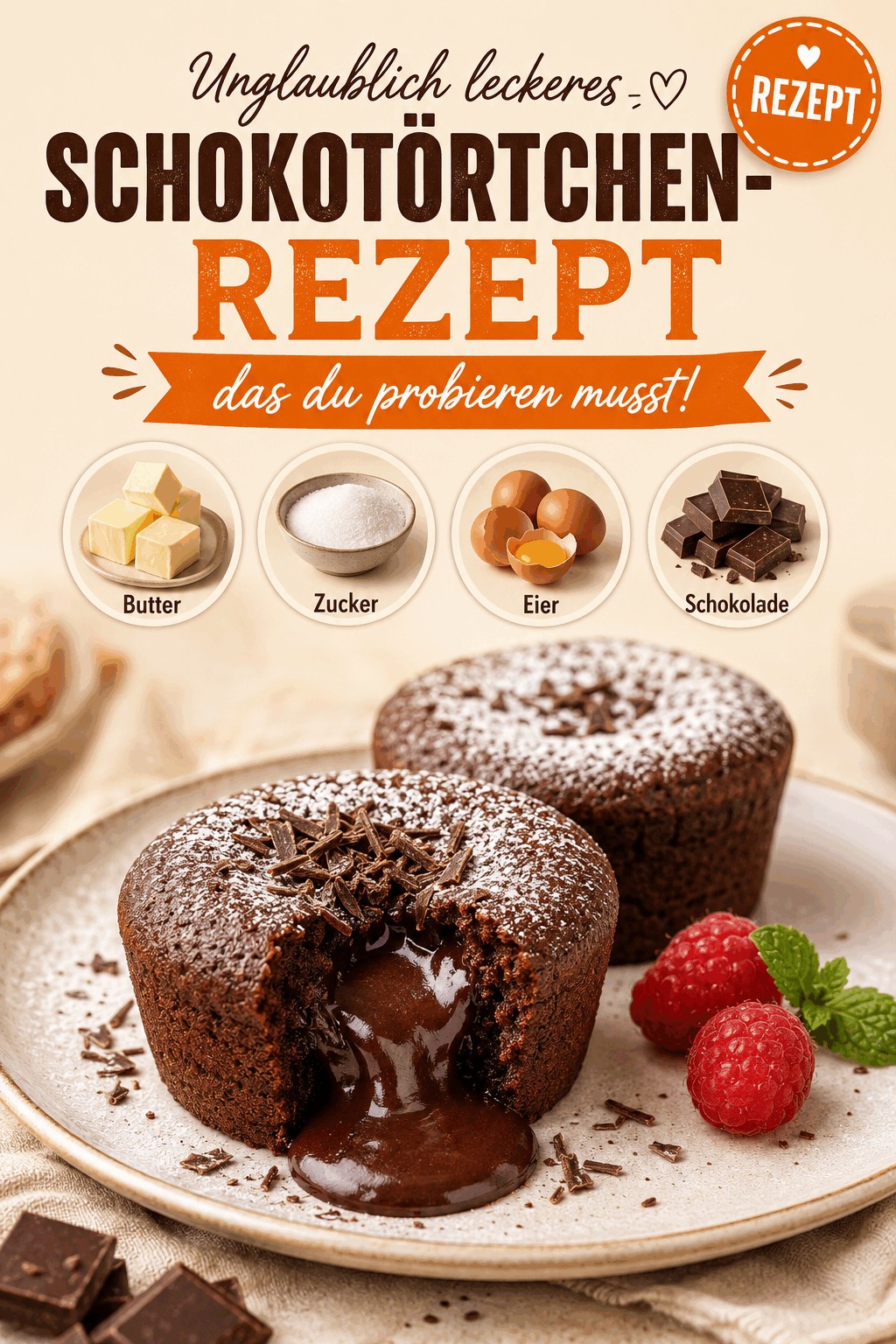Unglaublich leckeres Schokotörtchen-Rezept, das du probieren musst!