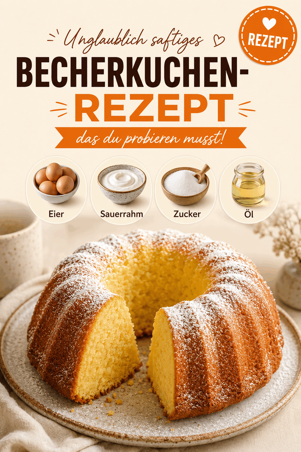 Unglaublich saftiges Becherkuchen-Rezept, das du probieren musst!