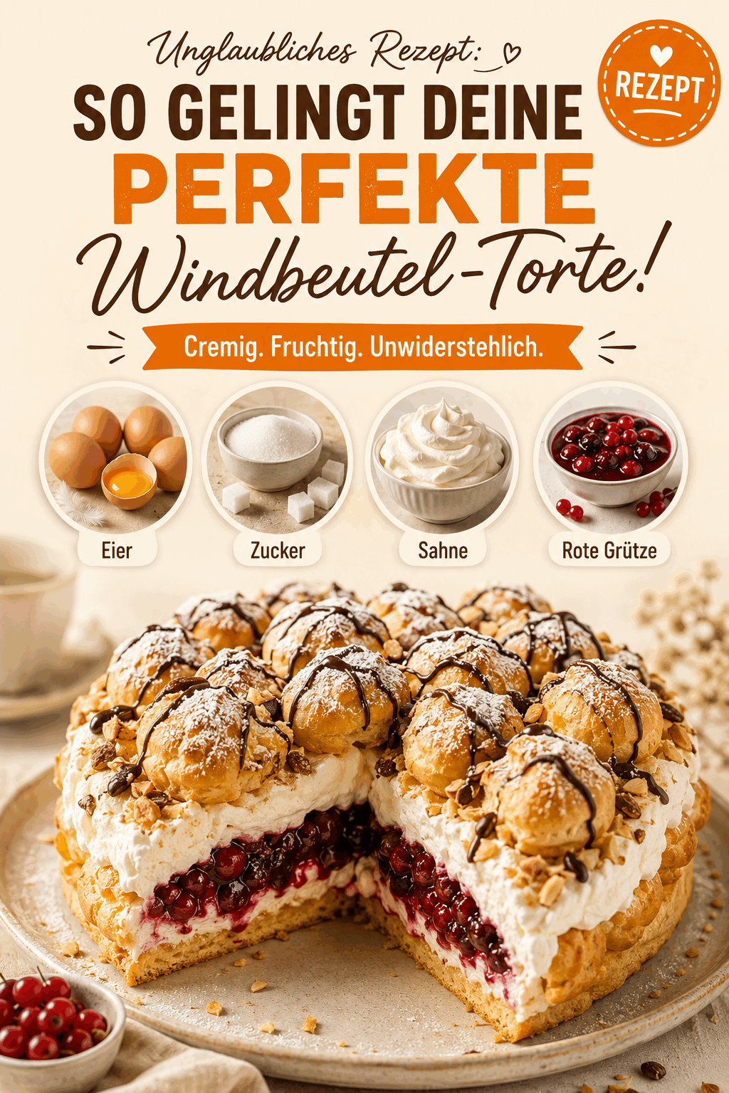 Unglaubliches Rezept: So gelingt deine perfekte Windbeutel-Torte!