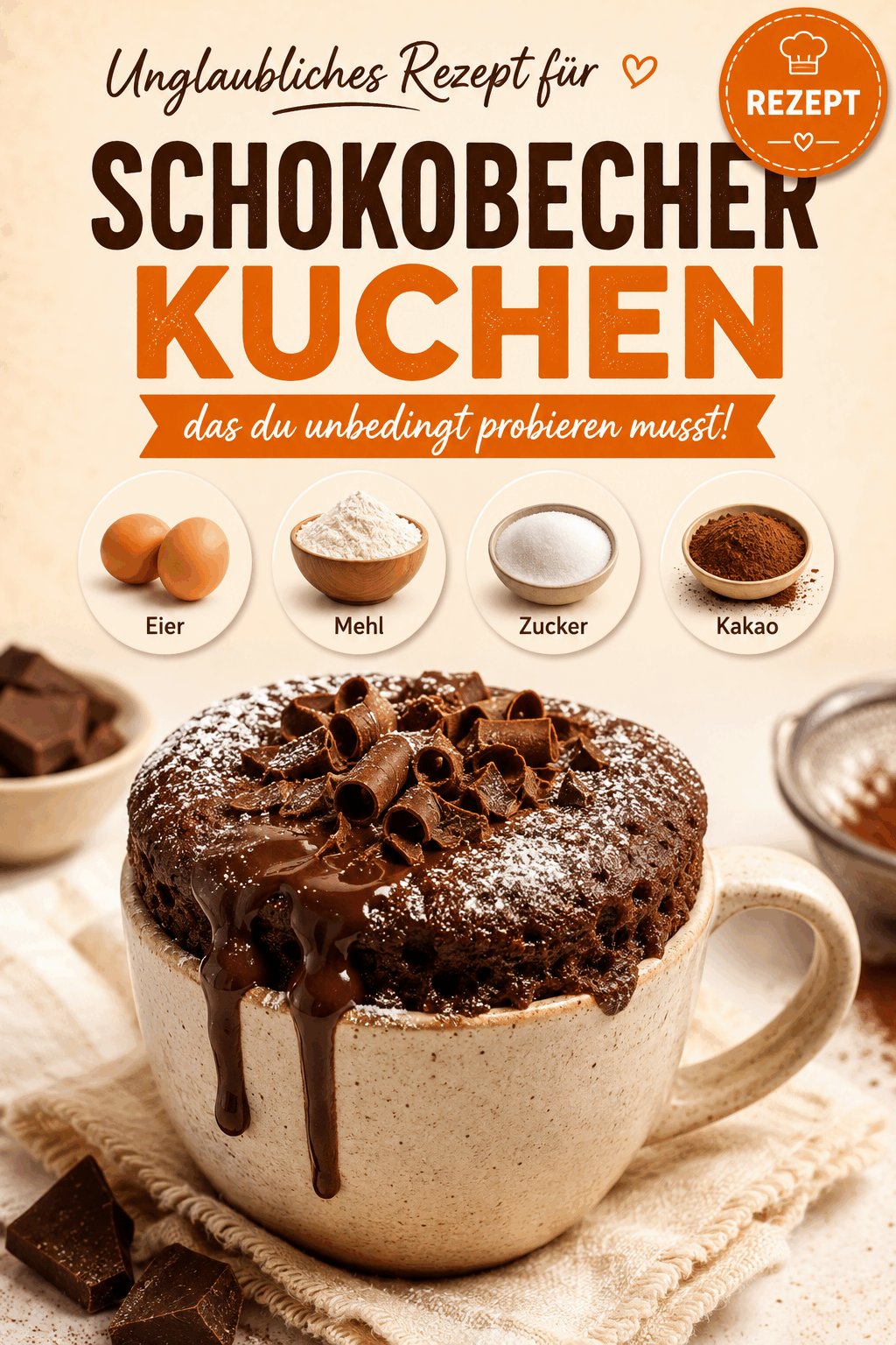 Unglaubliches Rezept für Schokobecherkuchen, das du unbedingt probieren musst!
