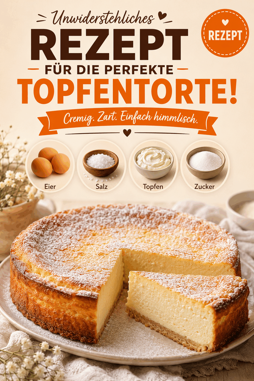 Unwiderstehliches Rezept für die perfekte Topfentorte!