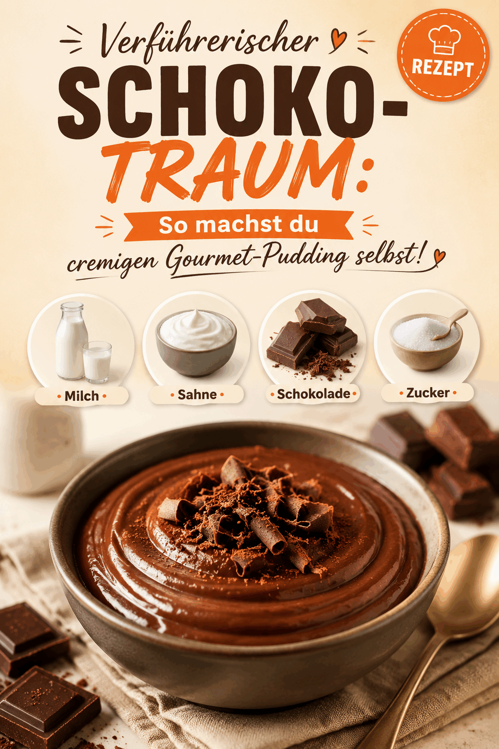 Verführerischer Schoko-Traum: So machst du cremigen Gourmet-Pudding selbst!