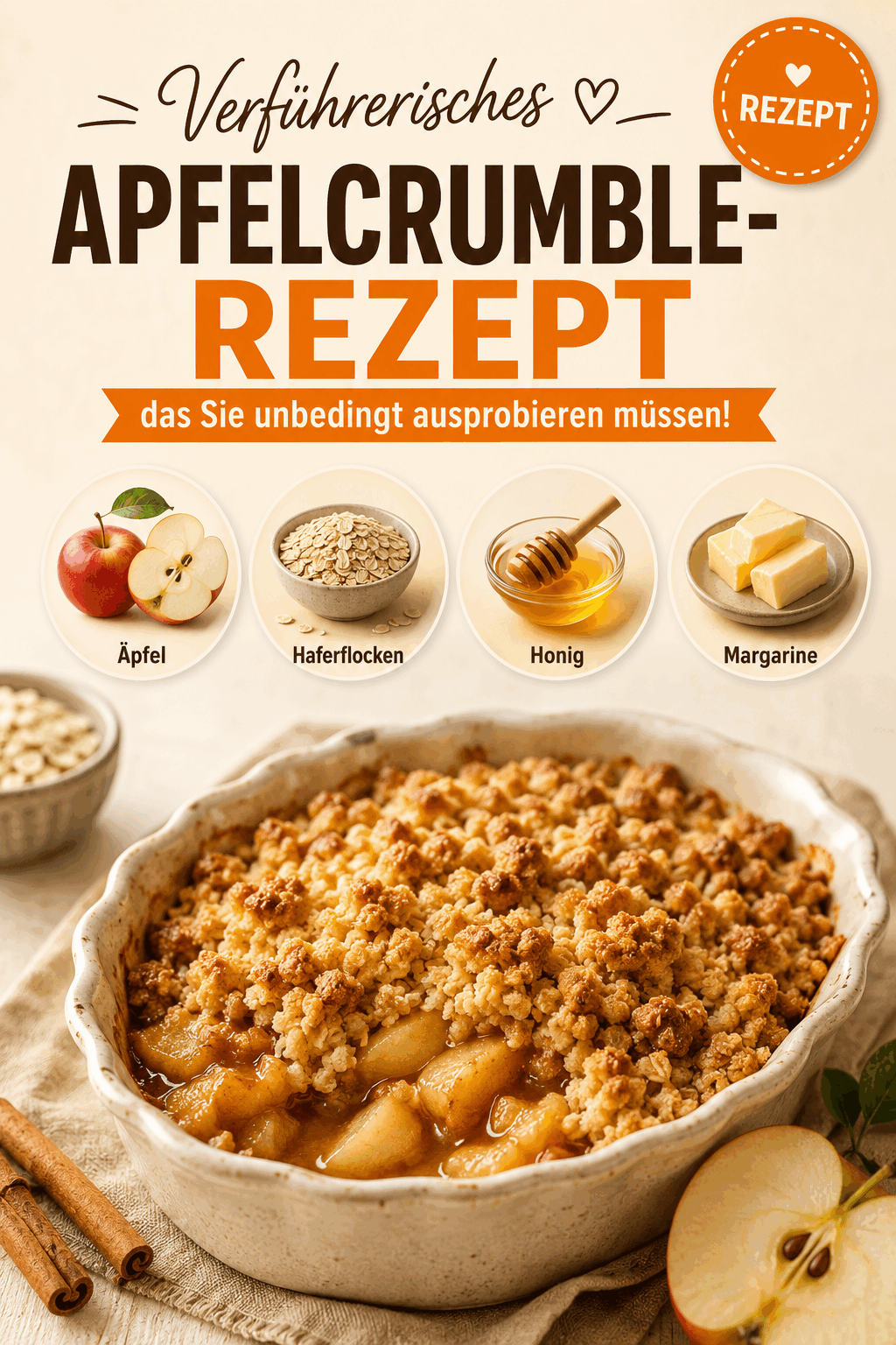 Verführerisches Apfelcrumble-Rezept, das Sie unbedingt ausprobieren müssen!